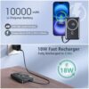 for Magsafe Portable Charger, 10000mAh Wireless Magnetic Power Bank with Built-in Cables, Fast Charging for Magsafe Battery Pack Compatible with iPhone, Android, Apple Watch, AirPods Series (Black) - Image 4