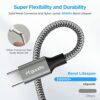 etguuds USB to USB C Cable 3ft, 2-Pack USB A to Type C Charger Cord Fast Charging for Samsung Galaxy A15 A25 A35 A55 A54, S24 S23 S22 S21 S20 S10 S10E, Note 20 10, Moto G, for iPhone 16 15, Gray - Image 5