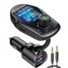 Bluetooth FM Transmitter (Upgraded Version) in-Car Wireless Radio Adapter Kit W 1.8" Color Display Hands-Free Call Fast Charging 18W and Smart 2.4A Dual USB Ports, TF Card MP3 Player