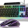 AULA Keyboard, T102 104 Keys Gaming Keyboard and Mouse Combo with RGB Backlit Number Pad, All-Metal Panel Waterproof Light Up PC Keyboard, USB Wired Computer Keyboards Gaming for MAC Xbox PC Gamer