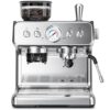 Kismile Espresso Machine with Grinder, 20 Bar Automatic Espresso Maker with Milk Frother Steam Wand, Removable Water Tank for Latte & Cappuccino, Professional Coffee Machine for Home (Stainless Steel)