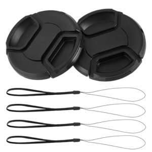 ZZJMCH 2 Pack 58mm Center Pinch Front Lens Cap Compatible with Canon EOS Rebel T7 T6 T5 T100 4000D T8i T7i T6s T6i T5i T4i T3i T2i T1i SL3 SL2 SL1 XSi XTi with EF-S 18-55mm Kit Lens (58mm)