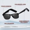 Polarized Smart Glasses for Men Women with AAC Speaker Open Ear Music Touch Control Remote Photo Hand-free Calling, Unisex Audio Intelligent Bluetooth 5.0 Sunglasses, Great Gift for Friends - Image 5