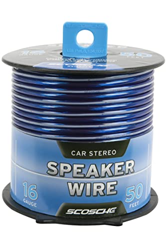 Scosche KS1650CS 16 Gauge CCA Car Stereo Speaker Wire - 50 Foot Spool