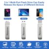 Plumunom Flash Drive for iPhone External Storage 128GB,iPhone USB Storage Flash Drive Save More Photos and Videos.Memory Stick for iPhone Flash Drive for Photos Compatible with i0S/Android/PC.… - Image 3