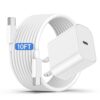 iPhone 16 15 Fast Charger and 10ft Type C to C Cable Cord Long, 20W USB C Charging Block Plug for Apple iPhone 16 Pro/16 Plus/15 Pro Max/15/iPad Power Adapter Cube/AirPods Max 2 (2024)/Pro 2nd Gen/4