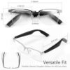 More than Lens AI Translation Smart Glasses for Men Women, AI Translator, Bluetooth 5.4, Voice Assistant, Open Ear Lightweight Eyewear with Polarized Anti-Bluelight Lenses, Silver - Image 5