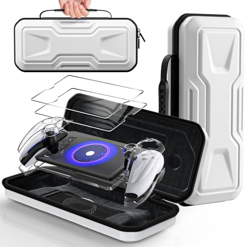 Neptune Carrying Shell for PlayStation Portal - Shockproof & Waterproof PS Portal Case with Screen Protector, Microfiber Tower for PS5 Portable Console - PSP Case for PSP Portal (Black,Blue)
