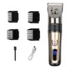 AJELU Dog Grooming Clipper Kit, Cordless Low Noise Rechargeable Electric Trimmer With Adjustable Comb & Detachable Blades, Suitable for Dogs, Cats, Pets