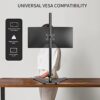 Single Monitor Mount, Extra Long Monitor Stand, 47 inch Pole Black Stand, Monitor Desk Mount, Single Desk Mount Stand, Computer Screen Mount, VESA Computer Desk Mount, Single Monitor Arm Stand - Image 4
