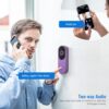 SJCODE Smart Video Doorbell Included Ring Chime, Wide-Angle Lens, Battery Powered, Human Detection, 2 Way Audio, Night Vision, Security Camera Wireless for Indoor/Outdoor Surveillance - Image 4