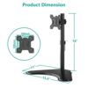WALI Single Monitor Stand, Adjustable Monitor Stand for One Screen up to 32inch, Universal Freestanding Monitor Stand for hp acer lg Monitor with monting Holes 75 to 100mm (MF001),Black - Image 6