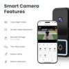Feit Electric Smart Doorbell Camera, Wired 2K HD Video, Night Vision, Motion Detection, Two-Way Audio, Alexa/Google Assistant Compatible, App Control, Wireless Chime Included, CAM/Door/WiFi/G2 - Image 7
