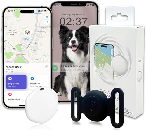Smart GPS Tracker for Dogs, Pet GPS Location Tracker with 3 Silicon Cases and 1 Collar, Real Time Location & Smart Activity Tracking Device, Waterproof, Tiny & Light