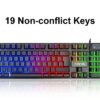 Keyboard and Mouse Gaming LED Wired Combo with Emitting Character Keyboard 4800DPI 2 Side Button USB Mouse Rainbow Backlit Mechanical Feeling Compatible with PC Raspberry Pi Mac Xbox one ps4 - Image 4