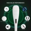 MEGAWISE Handheld Back Massager | Deep Tissue Percussion Relief for Back, Neck, Shoulders, Waist Legs, Full Body for Improved Blood Circulation and Fatigue Relief (Pearl White 6Ft Corded) - Image 4