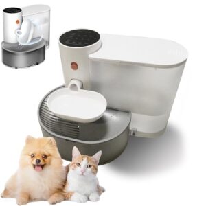 Smart Pet Water Fountain, Automatic Wireless Pour-Over Cat Water Dispenser, Removable Ultra Silent Automatic Water Feeder Long Endurance Large Capacity Pet Water Dispense for Many Pets