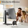 Perlegear Monitor Stand, Freestanding Monitor Mount for 13-34 inch Screens with 360 Degree Rotation, 5 Height Settings, Adjustable Monitor Desk Riser with Swivel and Tilt, Max VESA 100x100mm, PGTVS29 - Image 4