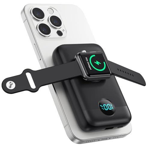 Matast Magnetic Portable Charger, 10000mAh Power Bank with PD20w Fast Charging, USB C in&Out Battery Pack, Compatible with Mag-Safe for iPhone 16/15/14/13/12 Series, Samsung, Android, and More