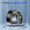 LICNPHLL Ultra-Thin Smart Rings for Men & Women, Smart Ring Health Tracker, Blood Oxygen & Heart Rate Monitor, Long Lasting Battery Sleep Tracker, Wearable Waterproof Fitness Rings (Silver Gray, 9) - Image 6