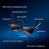 Blackview Smart Glasses, 5.0 Bluetooth Sunglasses with Open Ear Speaker Headphone, Voice Assistant Compatible, Blue Light Blocking Lenses Sunglasses for Men/Women (Sunglass, Black) - Image 4