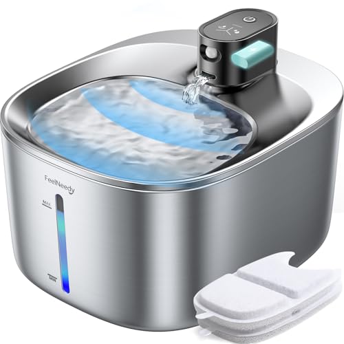 Gardner Pet Automatic Gravity Cat Food Feeder and Water Dispenser Stainless Steel Two-in-One Set Large Capacity Dispenser for Medium, Large Dogs, Puppies, Kittens, Rabbits-(1.6 Gallons x 2)