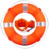 Lifebuoy Set 20Inch Life Preserver Ring and Water Floating Lifesaving Rope 98.6FT,Swim Foam Ring Buoy,Swimming Pool Safety Throwing Ring with Perimeter Rope,Throwable Flotation Device