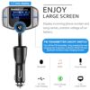 Upgraded Bluetooth FM Transmitter, Wireless Radio Adapter Hands Free Car Kit with 1.7'' Display, QC3.0 and Smart 2.4Amp Dual USB Ports, AUX Input/Output, TF Card Mp3 Player (PD, Sliver Grey) - Image 3