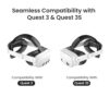 KIWI design K4 Comfort Head Strap Accessories for Meta/Oculus Quest 3/3S, Non-Battery Lightweight Head Strap - Image 5