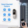 HopeFlex 1080P Smart Wireless Video Doorbell Camera with Chime, AI Human Detection, 2.4G WiFi, Two-Way Talk, Battery Rechargeable, Night Vision, Real-Time Alerts, Cloud Storage, Weather-Resistant - Image 2