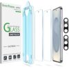 amFilm Auto-alignment OneTouch for Samsung Galaxy S25+ Plus 6.7'' Screen Protector + Camera Lens Protector, Tempered Glass, 30 seconds Installation, Bubble Free, Case Friendly, Anti-Scratch [2+2 Pack]