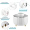 Cayxenful Pencil Holder For Desk,5 Slots 360°Degree Rotating Desk Organizers And Accessories,Desktop Storage Stationery Supplies Organizer, Cute Pencil Cup Pot For Office, School, Home (B-White) - Image 2