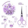Purple Office Supplies Set, UPIHO Stapler and Tape Dispenser Set, Office Desk Accessories Kit with Stapler, Tape, Remover, Staples, Clips, Scissor and Tabs for Women, Clerks… - Image 3