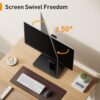 Perlegear Monitor Stand, Freestanding Monitor Mount for 13-34 inch Screens with 360 Degree Rotation, 5 Height Settings, Adjustable Monitor Desk Riser with Swivel and Tilt, Max VESA 100x100mm, PGTVS29 - Image 5