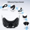 Silicone Cover Compatible with Meta/Oculus Quest 3 Accessories, VR Silicone Face Cover, VR Shell Cover,Touch Controller Grip Case,Camera Lens Protector Set (Black) - Image 3