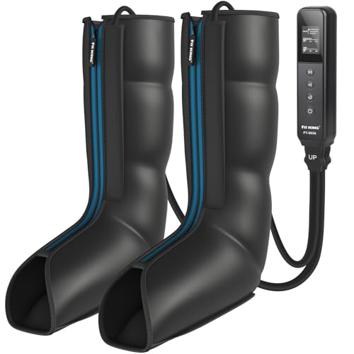 FIT KING Professional Air Compression Recovery System, Cordless Rechargeable Full Leg Massager Recovery Boots, Compression Device for Fast Recovery & Blood Circulation, FSA HSA Approved (Small)