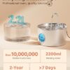Cat Water Fountain Stainless Steel: 74oz/2.2L Cat Fountain for Drinking - Pet Water Fountain for Cats Inside - Quiet Cats Water Bowl Dispenser - Kitty Drinking Fountains - for Pets& Small Animals - Image 7
