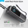 Anker Laptop Power Bank, 25,000mAh Portable Charger with Triple 100W USB-C Ports for Multi-Device Charging, Built-in and Retractable Cables, for iPhone 16/15 Series, MacBook, Samsung, and More - Image 2