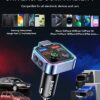 LENCENT Bluetooth 5.3 FM Transmitter, Wireless Radio Adapter Car Kit with Type-C PD 30W+ QC3.0 Fast USB Charger, Hands-Free Calling, Audio Stereo Mp3 Player Receiver, Supports U Disk, Color Light - Image 7