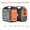 Portable Solar Generator with Panel, 100W Portable Power Station with 40W Panel, 110V AC Outlet Camping Solar Power Bank 146Wh Lithium Battery Pack for Home Use RV Van Outdoor Power Outage Backup - Image 4