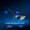 Blackview Smart Glasses, 5.0 Bluetooth Sunglasses with Open Ear Speaker Headphone, Voice Assistant Compatible, Blue Light Blocking Lenses Sunglasses for Men/Women (Sunglass, Black) - Image 3