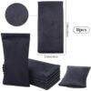 Beebeecraft 8Pcs Velvet Sunglasses Holder Portable Stainless Steel Squeeze Top Eyeglasses Storage Pouches Black Anti-scratch Phone Screen Protector Bags 18x9.5cm - Image 2