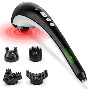Snailax Cordless Handheld Back Massager - Rechargeable Percussion Massage with Heat, FSA HSA Eligible, Deep Tissue Massager for Neck Shoulder Waist Leg Foot Back, Portable Wand Massager for Full Body