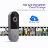 1080P Smart Video Doorbell Included Ring Chime, Wide-Angle Lens, Battery Powered, Night Vision, Security Camera Wireless for Indoor/Outdoor Surveillance (Silver) - Image 2