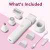 Electric Bikini Trimmer for Women - 4 in 1 Electric Shaver for Women, Waterproof Pubic Hair Trimmer and Facial Hair Remover, Replaceable Razors & Nose Hair Trimmer, Rechargeable Women's Grooming Kit - Image 7