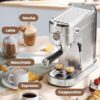 Gevi Commercial Espresso and Coffee Makers, Professional 20 Bar Espresso Maker with Milk Frother, Stainless Steel Expresso Coffee Machines for Home, Compact Cappuccino Machine, Great Gift - Image 2