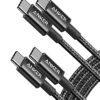 Anker USB C to USB C Cable (6FT, 2Pack), Type C 100W Charger Cord Fast Charging for iPhone 16 Series,MacBook Pro 2020,Pixel And More(USB 2.0,Black)