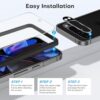 OMOTON 3+2 Pack for Google Pixel 9 Pro XL Screen Protector, 3 Tempered Glass Film & 2 Camera Lens Protector, Bubble-free, Not for 9 Pro/ 9 - Image 4