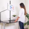 Single Monitor Mount, Extra Long Monitor Stand, 47 inch Pole Black Stand, Monitor Desk Mount, Single Desk Mount Stand, Computer Screen Mount, VESA Computer Desk Mount, Single Monitor Arm Stand - Image 2