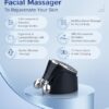 Microcurrent-Facial-Device, 5-in-1 Microcurrent Multifunctional Facial Massager, Face Roller Face Massager for Skin Care, Glossy Black - Image 2